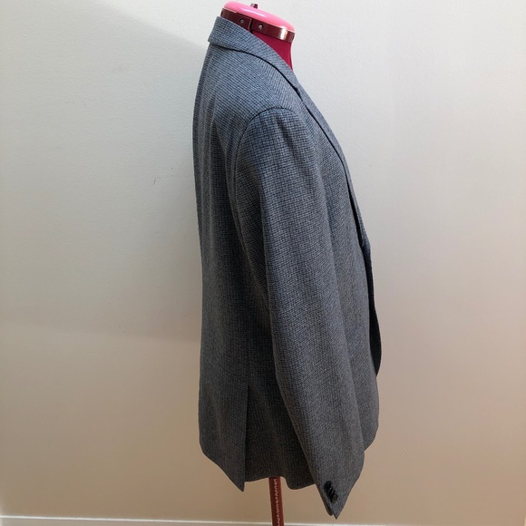 Men's 42R Hugo Boss Blue Tweed Two Button Wool Blazer - Picture 3 of 14